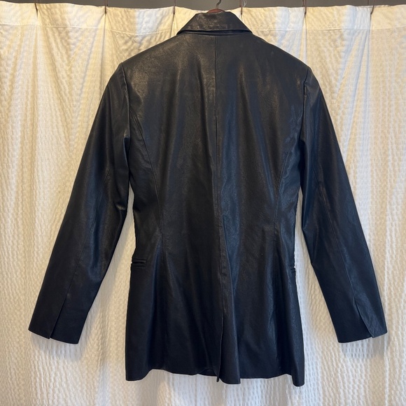 Anthropologie Blank NYC Faux Leather Black Blazer/Jacket Size Small - Picture 3 of 10
